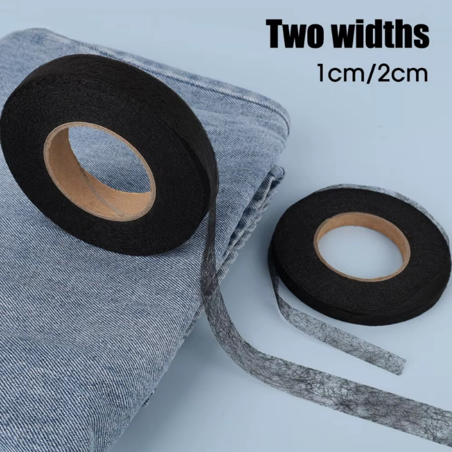 Doppelseitiges Vlies-Einlage-Klebeband zum Aufbügeln in Weiß, 50 m DIY-Nähwerkzeug zum Verkürzen von Kleidung und Hosen säumen - Bild 5