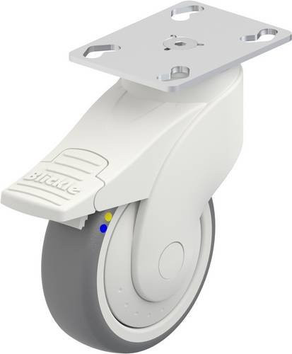 Blickle Lenkrolle mit Feststeller in Grau und Weiß, Rad-Durchmesser: 100 mm, Tragfähigkeit: 70 kg - Bild 1