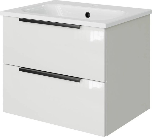 Pelipal Badmöbel-Set Quantum 07 in Schneeweiß Glanz mit 2 Auszügen, Breite: 61 cm - Bild 1