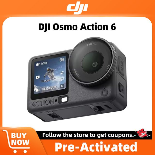 DJI Osmo Action 6 Action Camera mit 1/1,1-Zoll-Quadratsensor, variabler Blende f/2,0-f/4,0 und 50 GB integriertem Speicher, wasserdicht bis 20 m - Bild 1