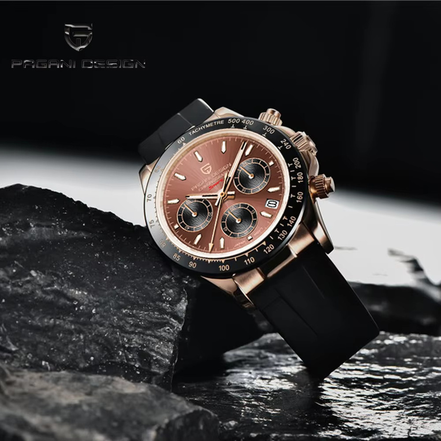Pagani Design Armbanduhr Quarz, Edelstahl, Gold, Saphirglas, Herren - Bild 2