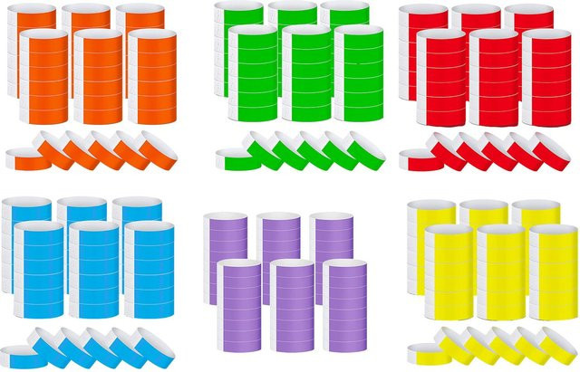 600 selbstklebende Papier-Armbänder in Grün für Veranstaltungen, Musikfestivals, Bars und Clubs - Bild 1