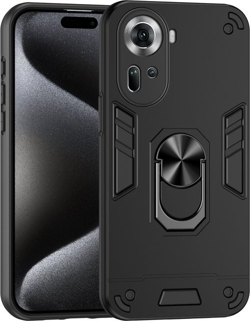 Magnetische Luxus Schutzhülle für OPPO Reno 10, Reno 11 Pro 5G, Reno 8T, Reno 7 und Reno 8 Lite in Schwarz - Bild 1
