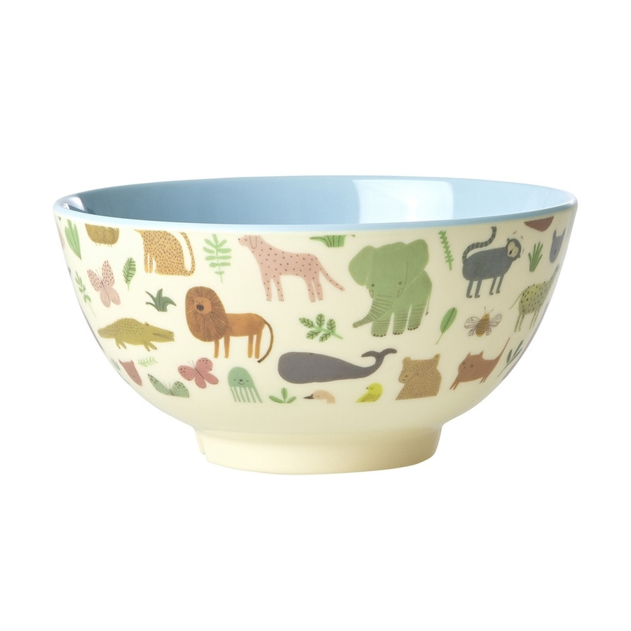 Rice Melamin Schüssel Sweet Jungle in Dusty Blue mit 700 ml Inhalt - Bild 1