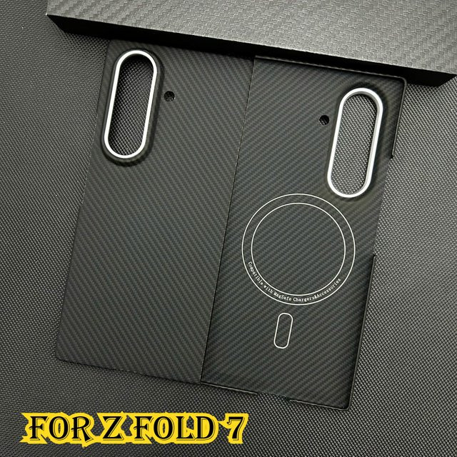 MagSafe kompatible Aramidfaser Schutzhülle aus Kevlar für Samsung Galaxy Z Fold7 Z Fold6 Z Fold5 Z Fold4 in Orange - Bild 1