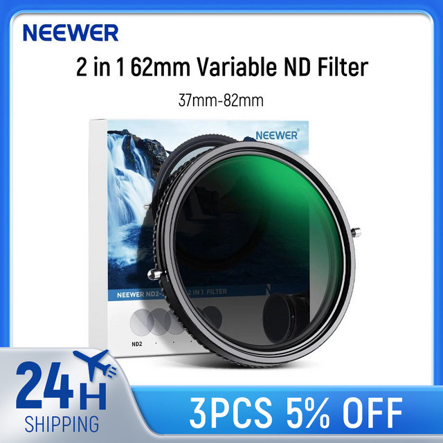 NEEWER 2-in-1 Variabler ND-Filter ND2–ND32 und CPL Zirkularer Polarisationsfilter in Schwarz mit 30-Schicht Nano-Beschichtung aus HD Optischem Glas - Bild 1