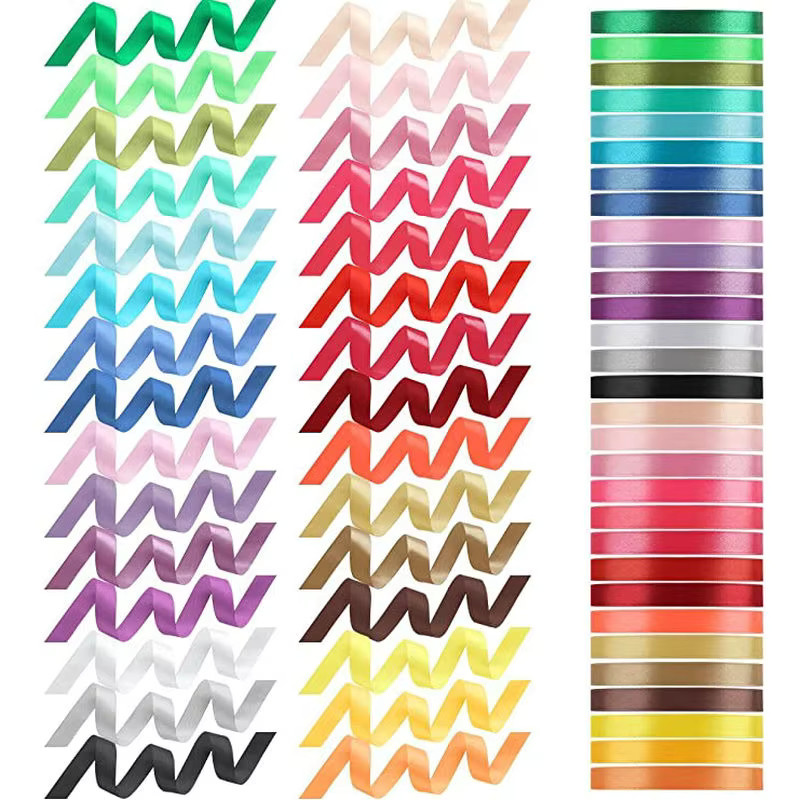 SUNEEYDAY Satin Bänder Set in Mehrfarben für DIY Bastelarbeiten, Hochzeit und Geschenkverpackungen, 25 Yards pro Rolle - Bild 3