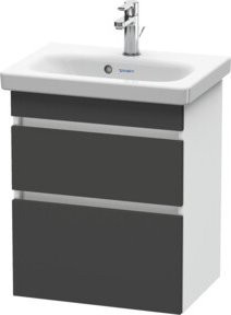 Duravit Waschtischunterschrank DuraStyle in Grau und Weiss, wandhängend, 2 Schubladen, B: 50 cm, T: 36,8 cm, H: 61 cm - Bild 1