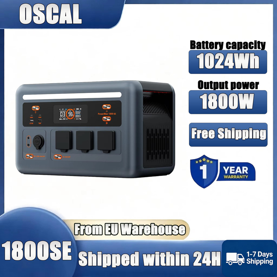 PowerMax 1800SE Tragbare Powerstation 1800W mit 1024Wh LiFePO4-Batterie und Solarpanel für Outdoor-Camping - Bild 3
