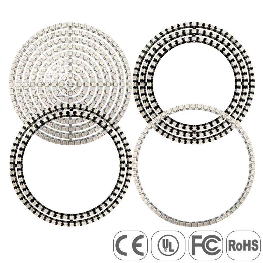 FUNZENXIN WS2812B DIY LED-Ring mit 60 bis 241 individuell adressierbaren Pixeln, RGBIC 5050 Rundmodule, 3-polig, DC5V, Multicolor - Bild 3