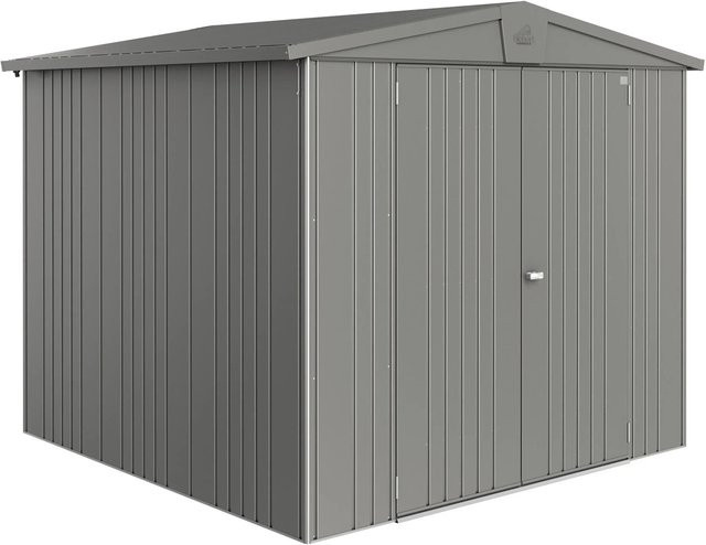 Biohort Gerätehaus Europa Gr. 4 Metall Satteldach Quarzgrau-Metallic B/H/T: 244 x 203 x 228 cm - Bild 1