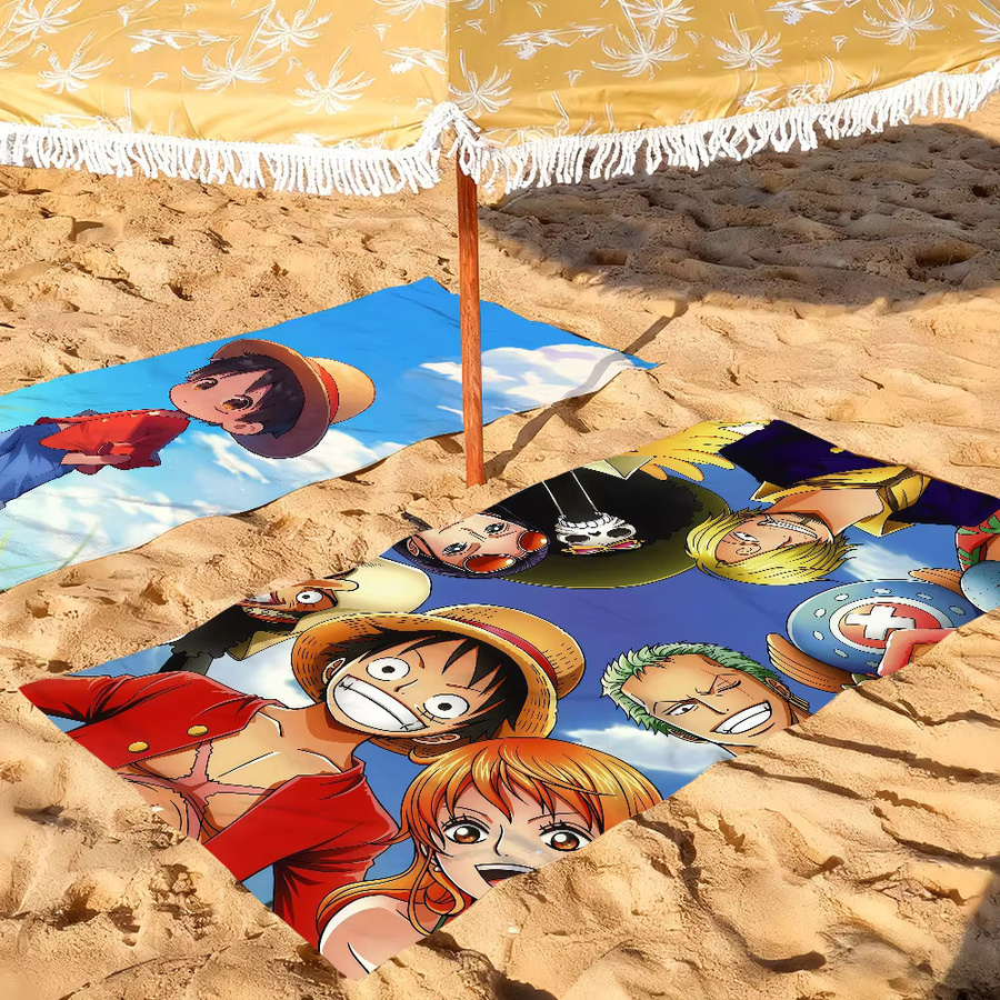 O-ONE One Piece Anime Handtuch, schnelltrocknendes Strandtuch in Multicolour für Schwimmbad, Camping, Yoga und Fitnessstudio - Bild 5