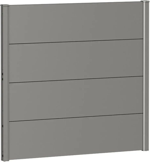 Biohort Wandpaneel Sichtschutz aus Stahlblech, feuerverzinkt und lackiert, Quarzgrau-Metallic, B: 100 cm, H: 91 cm - Bild 1
