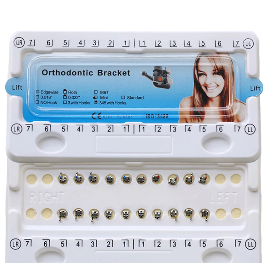 dentst Kieferorthopädische Zahnspangen Metall Mini Standard Mesh Base Roth/MBT 0,022/0,018 Haken 3-4-5 - Bild 2