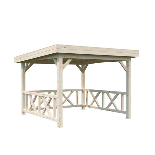 PALMAKO Pavillon Lenna Set 301 aus Fichtenholz, braun, Flachdach, B/T/H: 300 x 300 x 245 cm - Bild 2