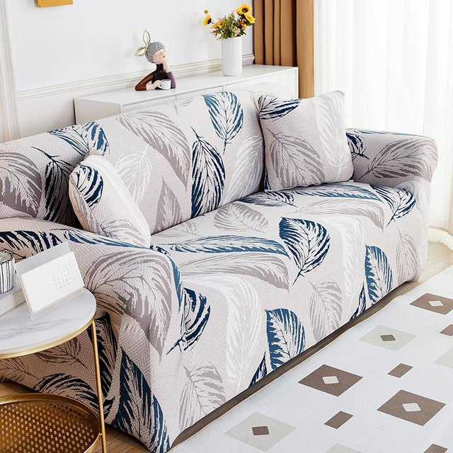 Dehnbarer Sofabezug von Yiran Furniture als bedruckter Überwurf für Sofas und Zweisitzer, Waschbarer Möbelschutz mit Grafikdesign, Mehrfarbig, Breite: 90-140 cm - Bild 1