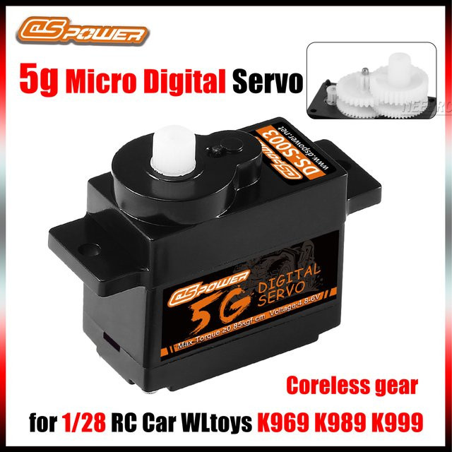 DSpower 5g Micro Digital Servo, Kunststoff Getriebe, Kernloser Motor - Bild 1