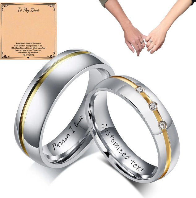AIMH Ringe Edelstahl, Bicolor, Unisex - Bild 1