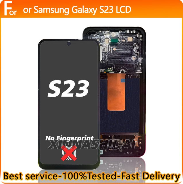 Samsung S23 LCD-Display mit Rahmen und Touchscreen Digitizer in Schwarz - Bild 1