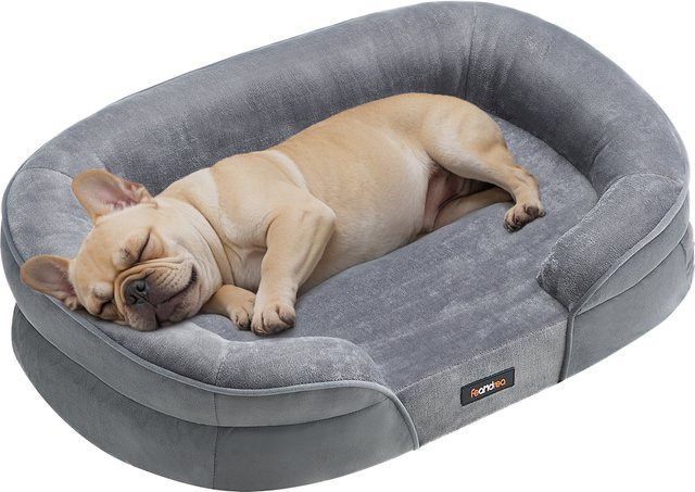 Feandrea Hundebett mit orthopädischem Schaumstoff und abnehmbarem Bezug, Grau, B/T/H: 76 x 51 x 18 cm - Bild 1