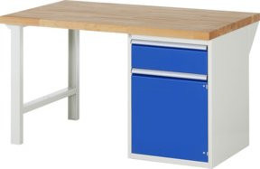 Rau Werkbank 7502A1 mit 1 Schublade und 1 Tür, B/T/H: 150 x 90 x 89 cm, Mehrfarbig - Bild 1