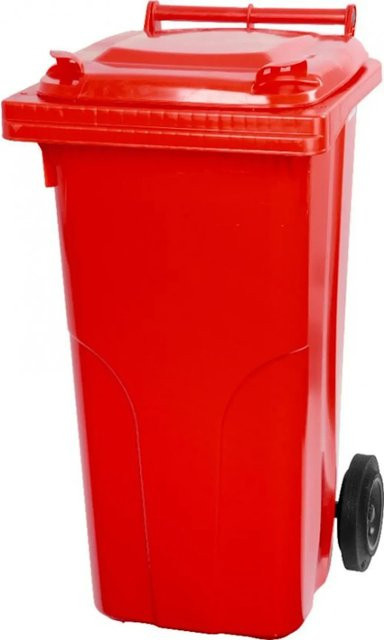 PROREGAL Mülltonne Mgb aus HDPE-Kunststoff in Rot mit 120 Litern Fassungsvermögen - Bild 1