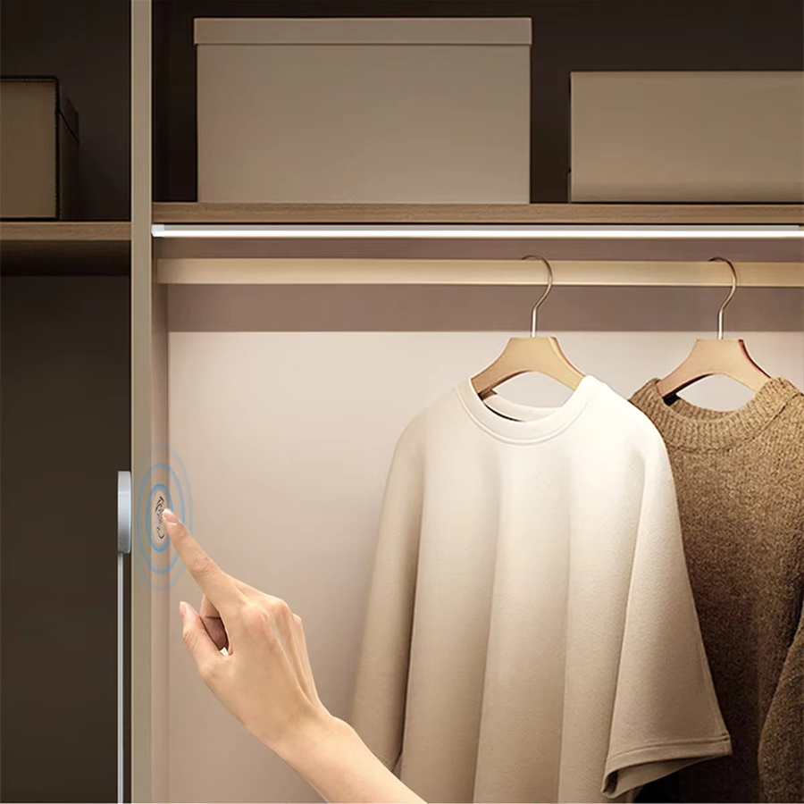 Lcamaw Aluminium LED Lichtleiste in Weiß mit Touch-Schalter zur Wandmontage für Schränke und Möbel - Bild 5