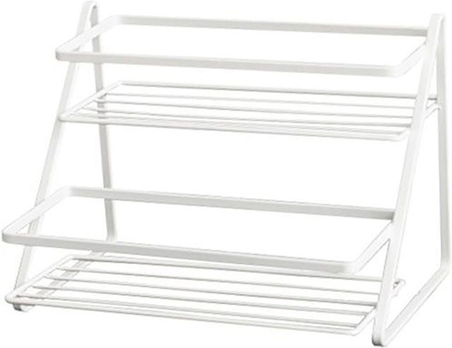 CosyHome Gewürzregal Organizer aus Metall und Glas in Weiß für deine Küche - Bild 1