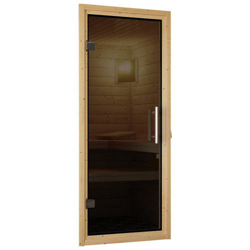 Karibu Sauna Kircholm aus Fichtenholz mit 3,6 kW Saunaofen und externer Steuerung für 3 Personen, Farbe: beige, B/T/H: 210,0 x 165,0 x 202,0 cm - Bild 2