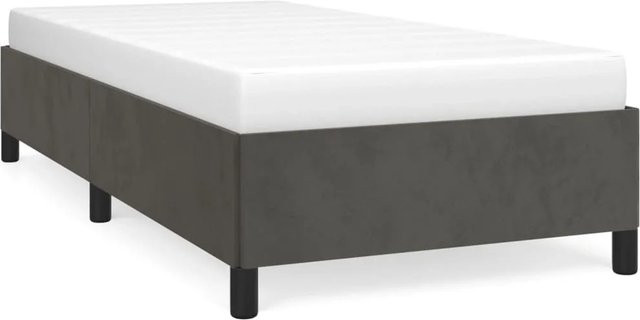 vidaXL Bettgestell aus Samt in Dunkelgrau, B/T/H: 80 x 200 x 35 cm - Bild 1