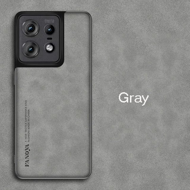 Schlichte Lederhülle für Motorola Edge 60 Neo aus mattem Silikon, stoßfeste Schutzhülle mit Bumper - Bild 1