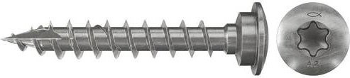 Fischer Pfostenschrauben Sechsrund aus Edelstahl in Silber, Durchmesser: 7 mm, Länge: 40 mm, 50 Stück - Bild 1