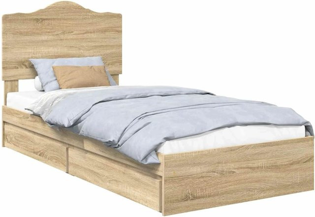vidaXL Stauraumbett mit Schubladen in Sonoma-Eiche, B/T/H: 90 x 200 x 203 cm - Bild 1