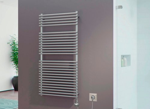 XIMAX Handtuchwärmer Tec-Edelstahl in Silber, Wandmontage, B/T/H: 71,6 x 60,0 x 16,7 cm - Bild 1