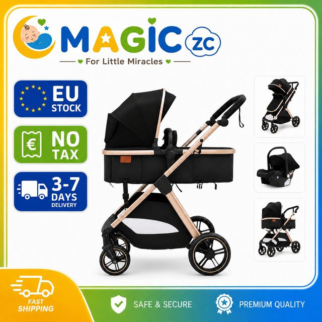 Prokoke Reisebuggy Beige faltbarer Baby-Kinderwagen mit Aluminiumrahmen - Bild 1