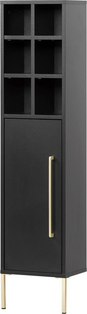 Midischrank Sarah Möbelpartner Schwarz B/H/T: 30,4 x 130,6 x 21,8 cm - Bild 1