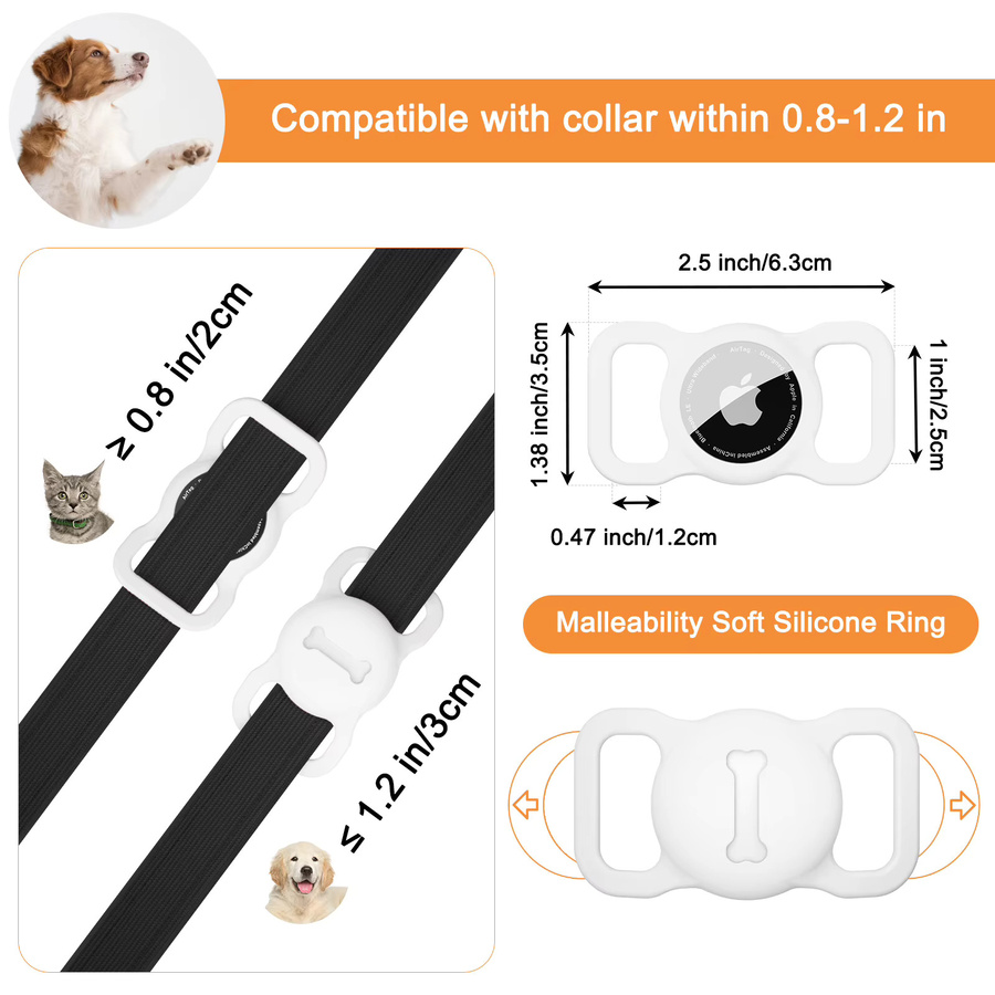 Silikon-Schutzhülle für Apple AirTag in Grün als Halsbandabdeckung für Haustiere wie Hund oder Katze - Bild 2