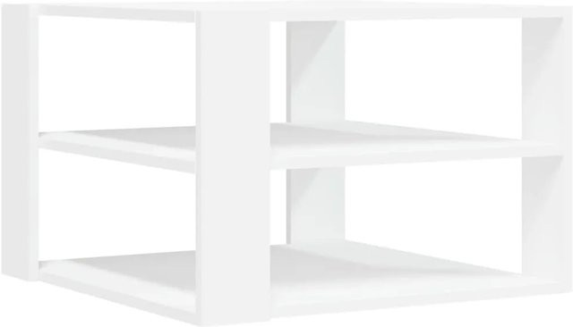 vidaXL Couchtisch Weiß in Eiche Optik aus Holzwerkstoff, B/T/H: 59,5 x 59,5 x 40 cm - Bild 1