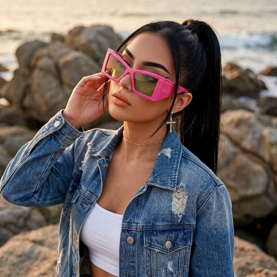 TWOOO Sonnenbrille Wrap-Around, Pink, Vollrand, Kunststoff, Damen - Bild 2