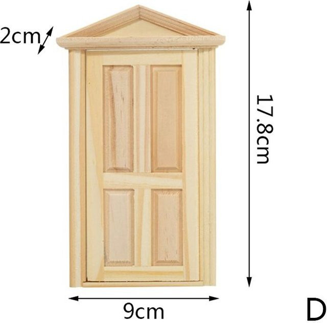 Hibiscusa Puppenhaus Diy Mini Tür- und Fenstermaterial Modellzubehör, Holz - Bild 1