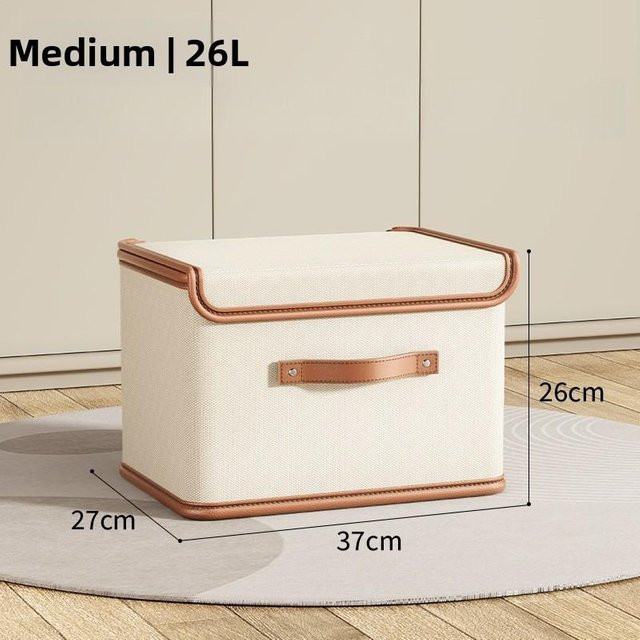Klappbare Oxford-Stoff Aufbewahrungsbox mit Deckel als Kleider-Organizer in Weiß - Bild 1