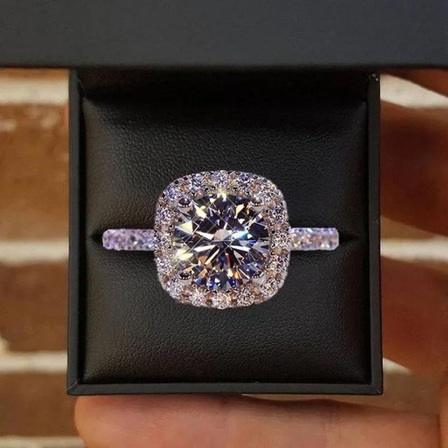 YIRAN Verlobungs-Hochzeitsringe, Messing, Roségold, Zirkonia, Damen - Bild 1