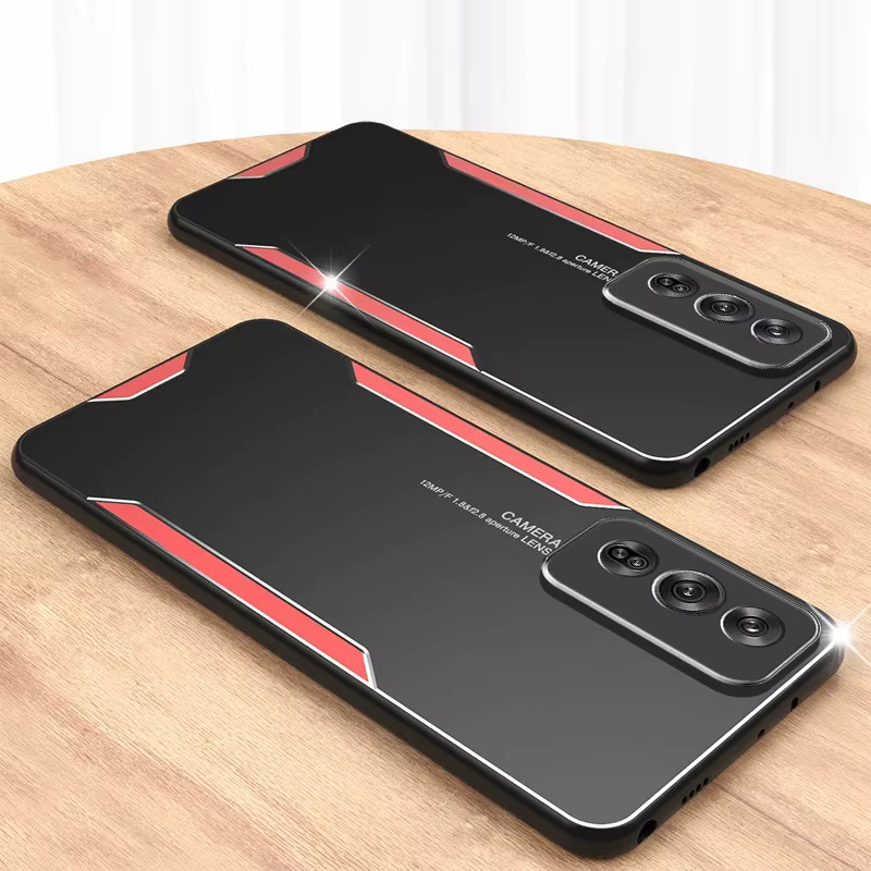 Light-Armor Stoßfeste Schutzhülle aus Aluminiumlegierung und TPU für OPPO A80 5G, A60 und A40 4G mit Kameraschutz und Soft Bumper - Bild 3