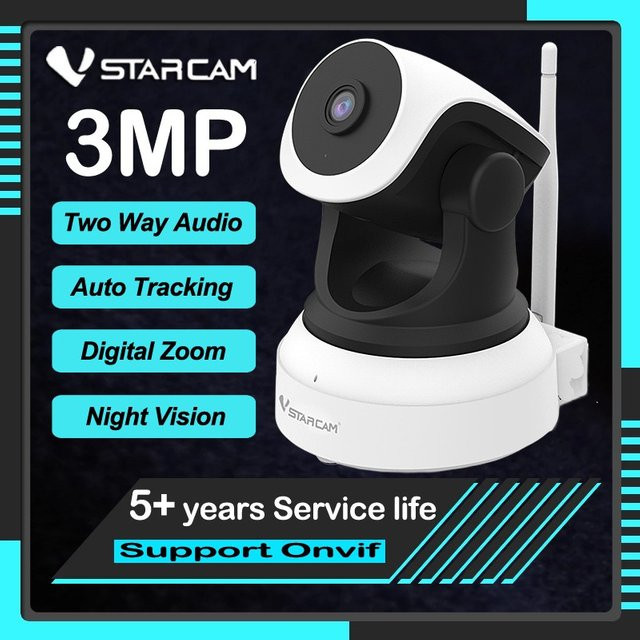 Vstarcam 3MP HD Drahtlose WiFi IP Kamera mit Nachtsicht und PTZ-Funktion für Home Security und Baby Monitoring - Bild 1