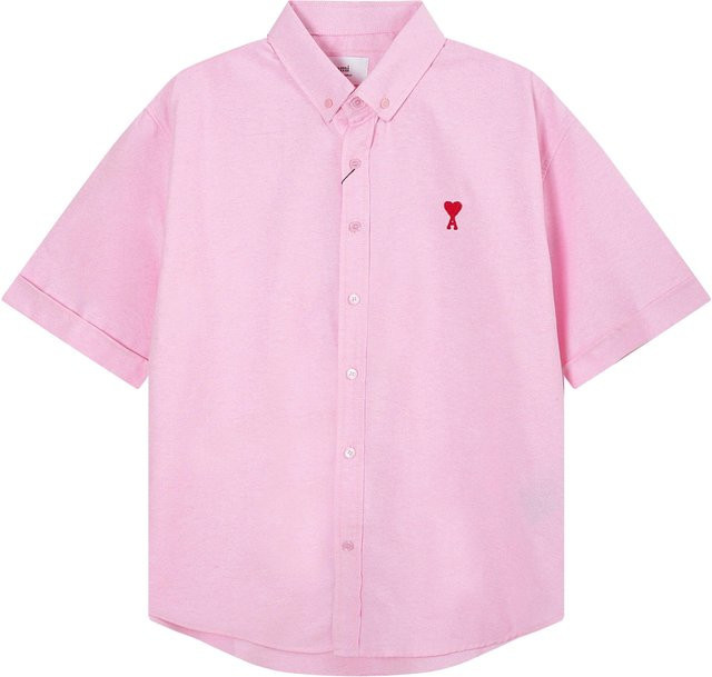 AMI Kurzarmhemd, Baumwolle, Herren, Pink - Bild 1