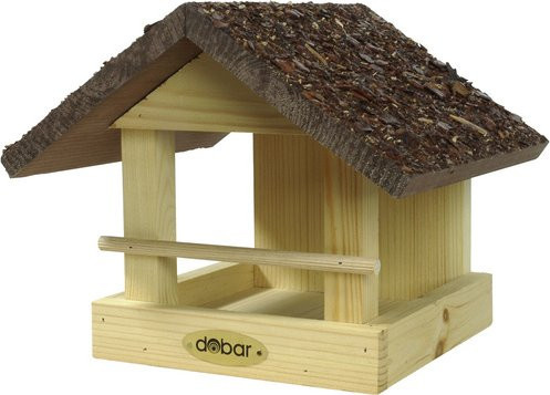 DOBAR Vogelhaus aus Holz in Natur-Braun, B/H/T: 22,5 x 18 x 20 cm - Bild 1