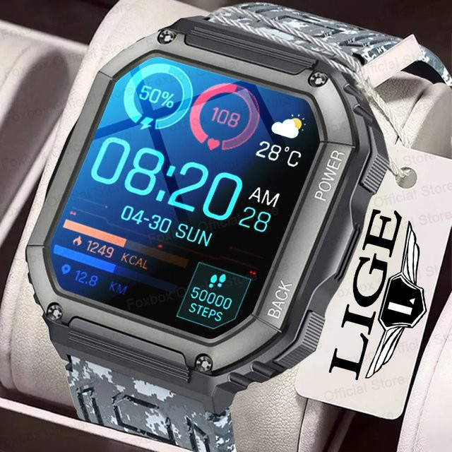 FOXBOX Smartwatch, GPS, Bluetooth, Schwarz, Herren - Bild 1