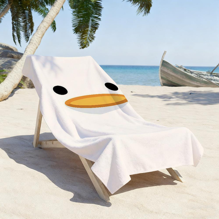 Sandfestes und schnelltrocknendes Strandtuch mit Enten-Motiv von JMG Household Supplies, Farbe: Weiß, B x H: 40 x 70 cm - Bild 4