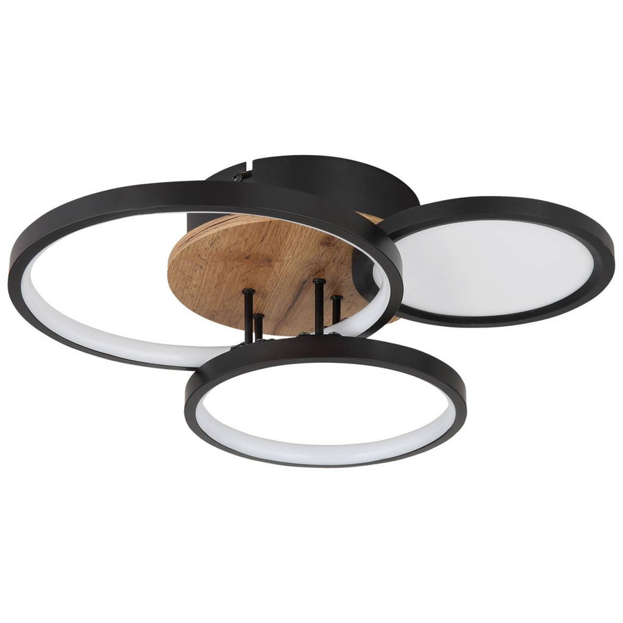Globo LED-Deckenleuchte Sid rund Schwarz matt B: 40 cm, T: 38 cm, H: 10,5 cm - Bild 3