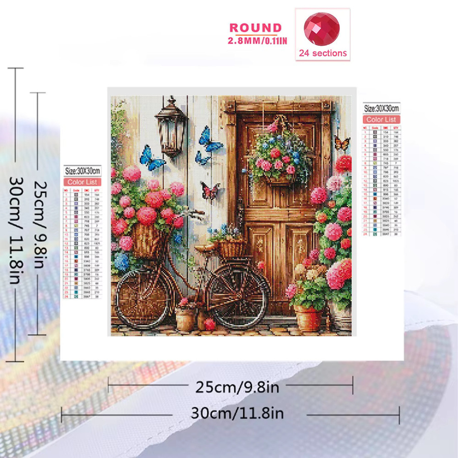 EverShine Diamant-Mosaik Set mit Blumen- und Schmetterlingsmotiv, Kunst-Malerei mit Strass-Stickerei, Multicolour, B/H: 20 x 20 cm - Bild 2